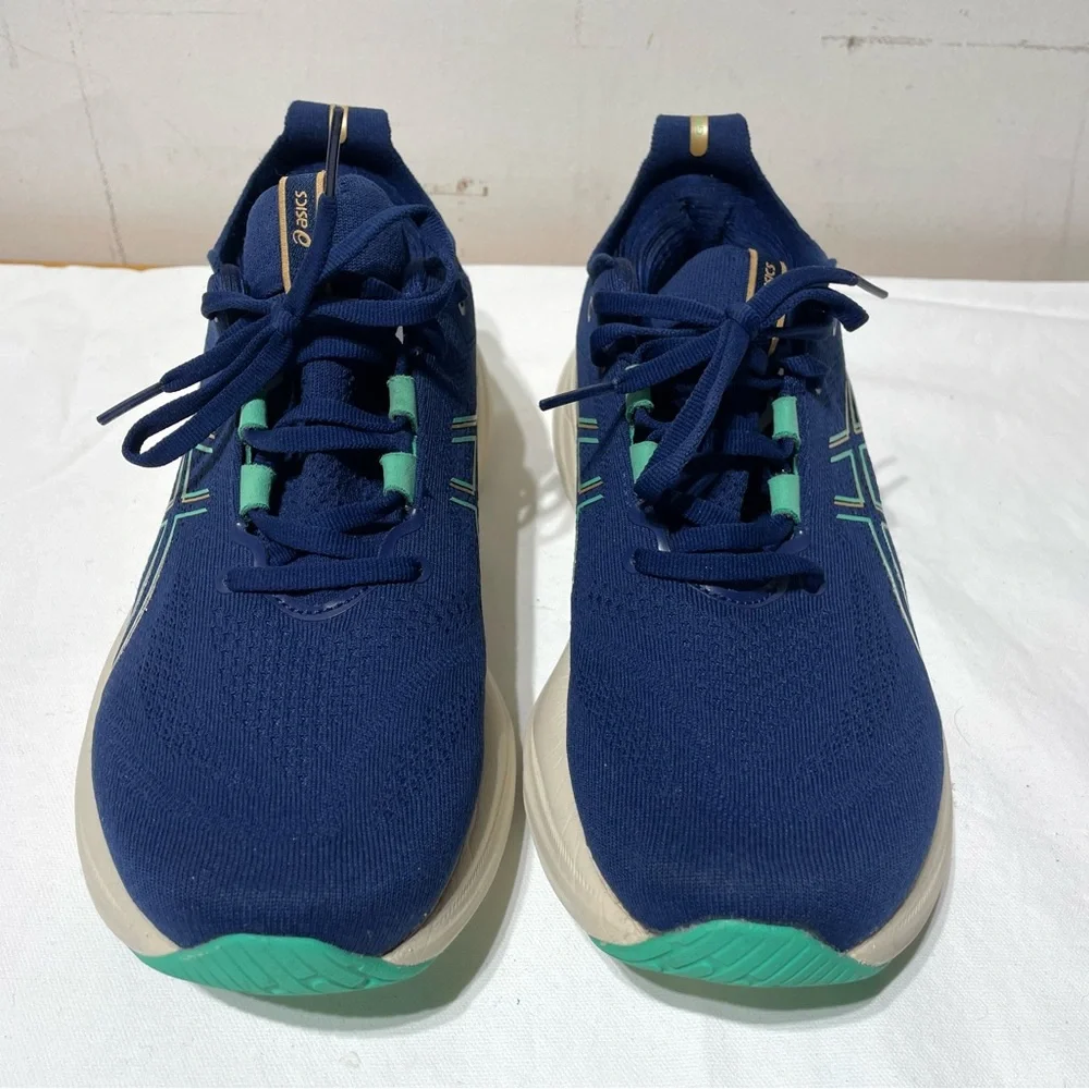 ASICS Womens Gel-Nimbus 26 Size 9 Blue Expanse Aurora Green 1012B601-400 - Picture 4 of 16